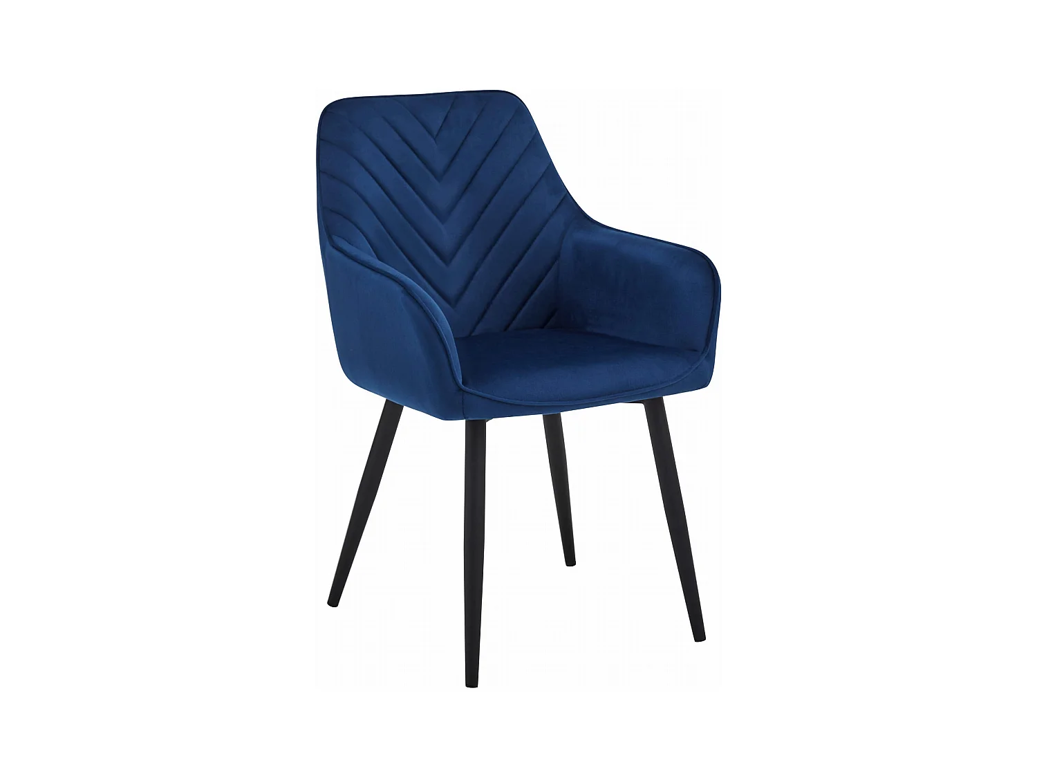Chaises de salle à manger Valora WAAV – Velours bleu marine avec pieds noirs x 2