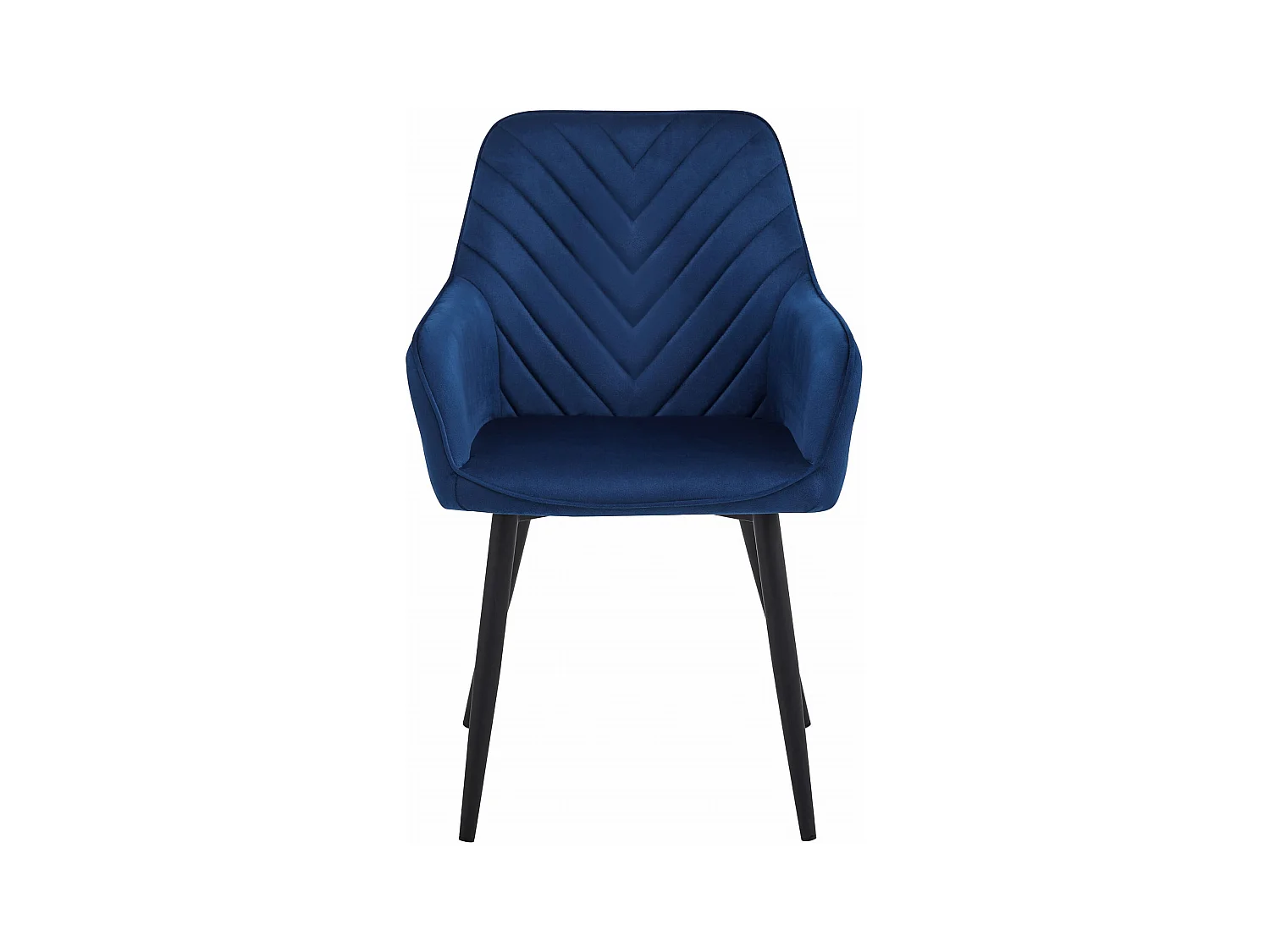 Chaises de salle à manger Valora WAAV – Velours bleu marine avec pieds noirs x 2