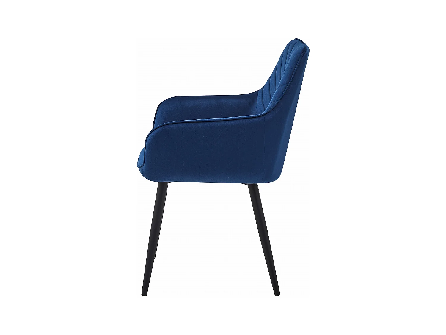 Chaises de salle à manger Valora WAAV – Velours bleu marine avec pieds noirs x 2