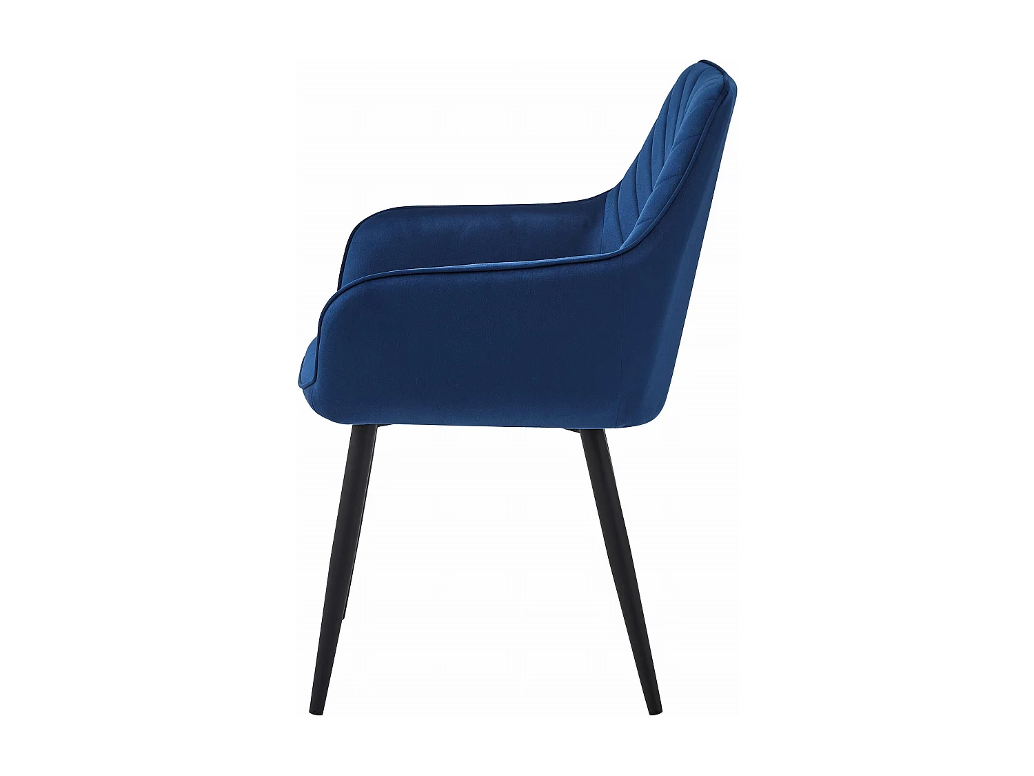 Chaises de salle à manger Valora WAAV – Velours bleu marine avec pieds noirs x 2