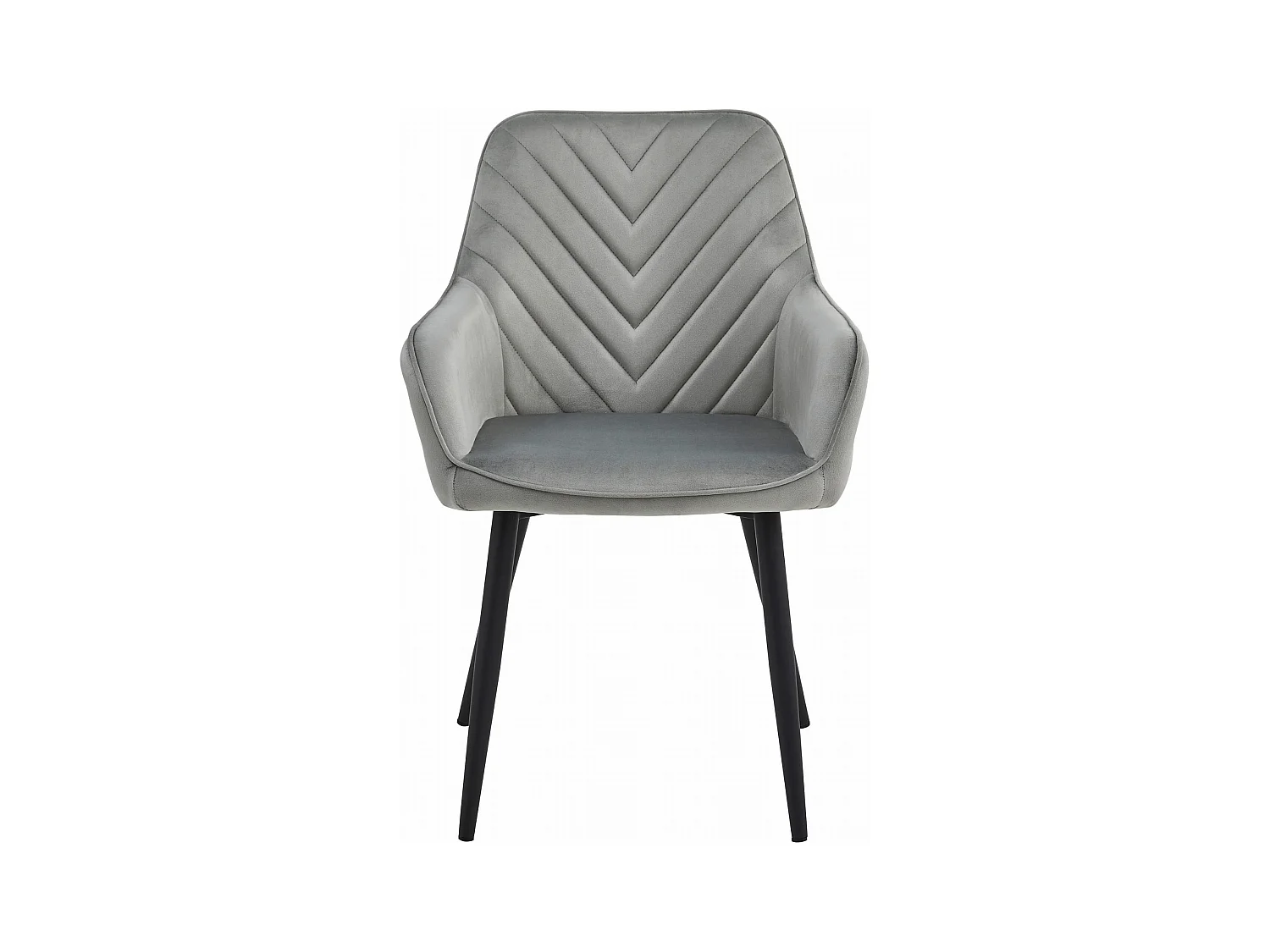 Chaises de salle à manger Valora WAAV – Velours gris argenté avec pieds noirs x 2