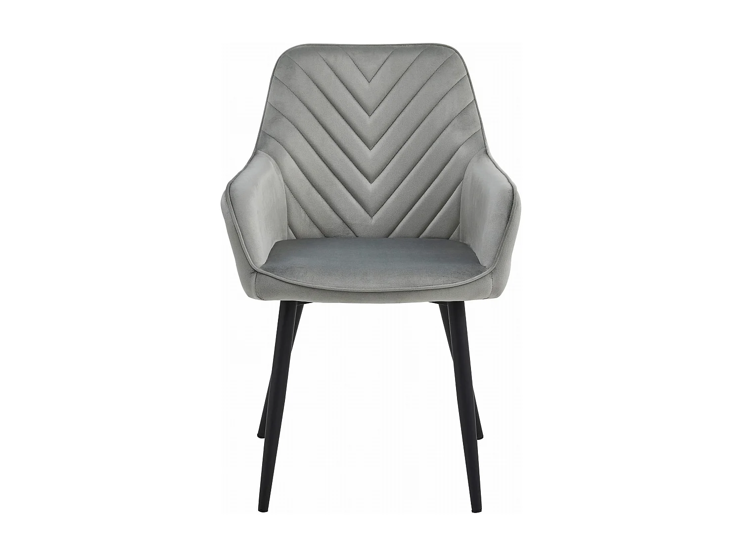 Chaises de salle à manger Valora WAAV – Velours gris argenté avec pieds noirs x 2