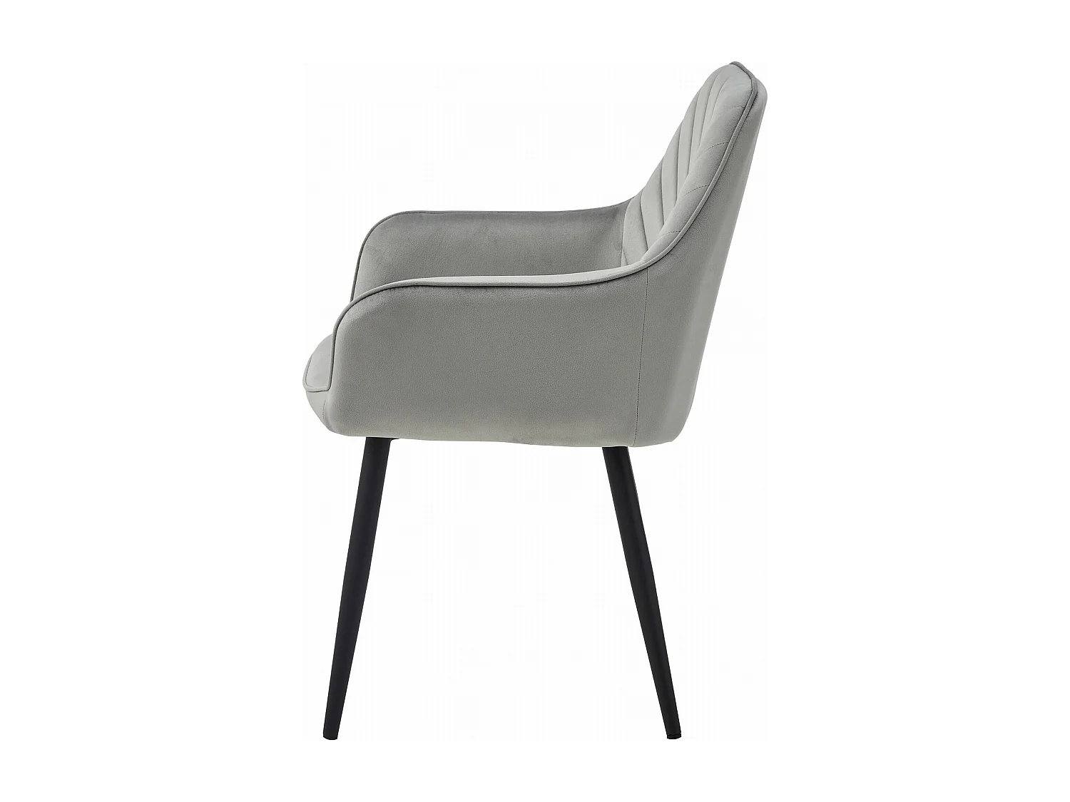 Chaises de salle à manger Valora WAAV – Velours gris argenté avec pieds noirs x 2
