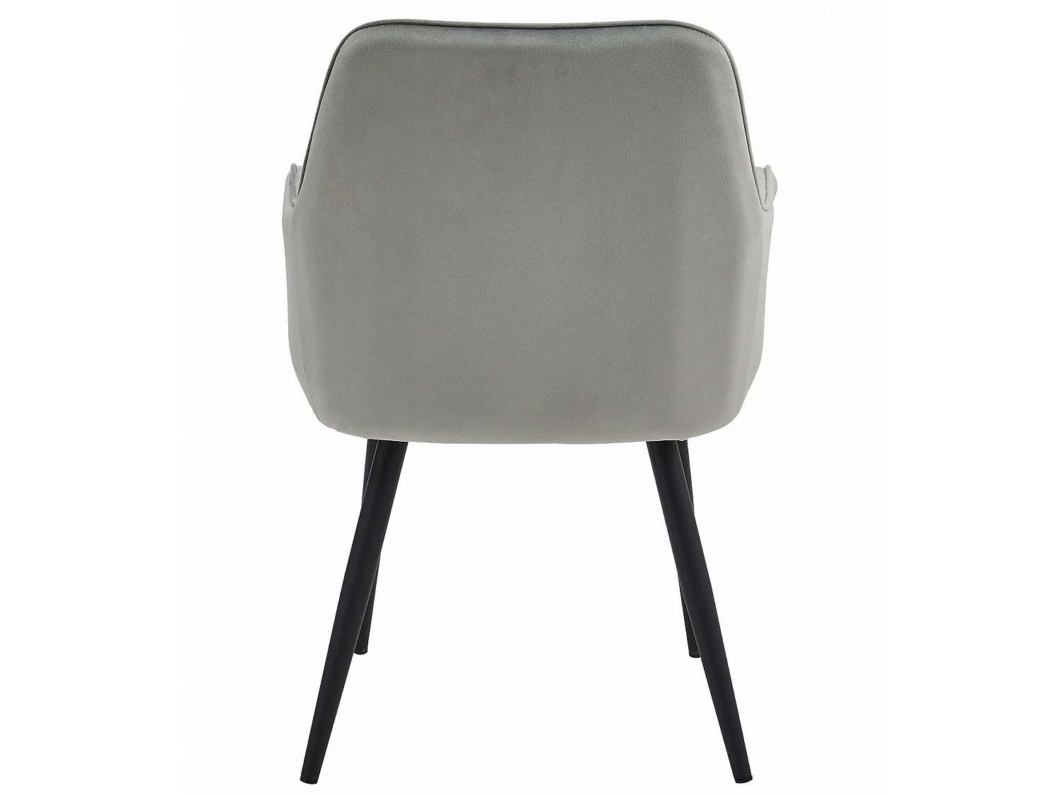 Valora WAAV eetkamerstoelen – zilvergrijs fluweel met zwarte poten x 2