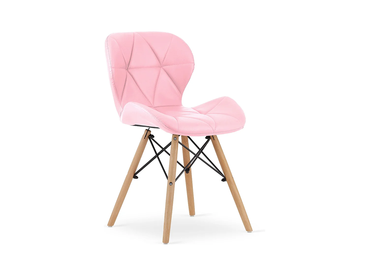 Cadeira Valora WAKO Eco-Leather Rosa com Pernas de Faia x1
