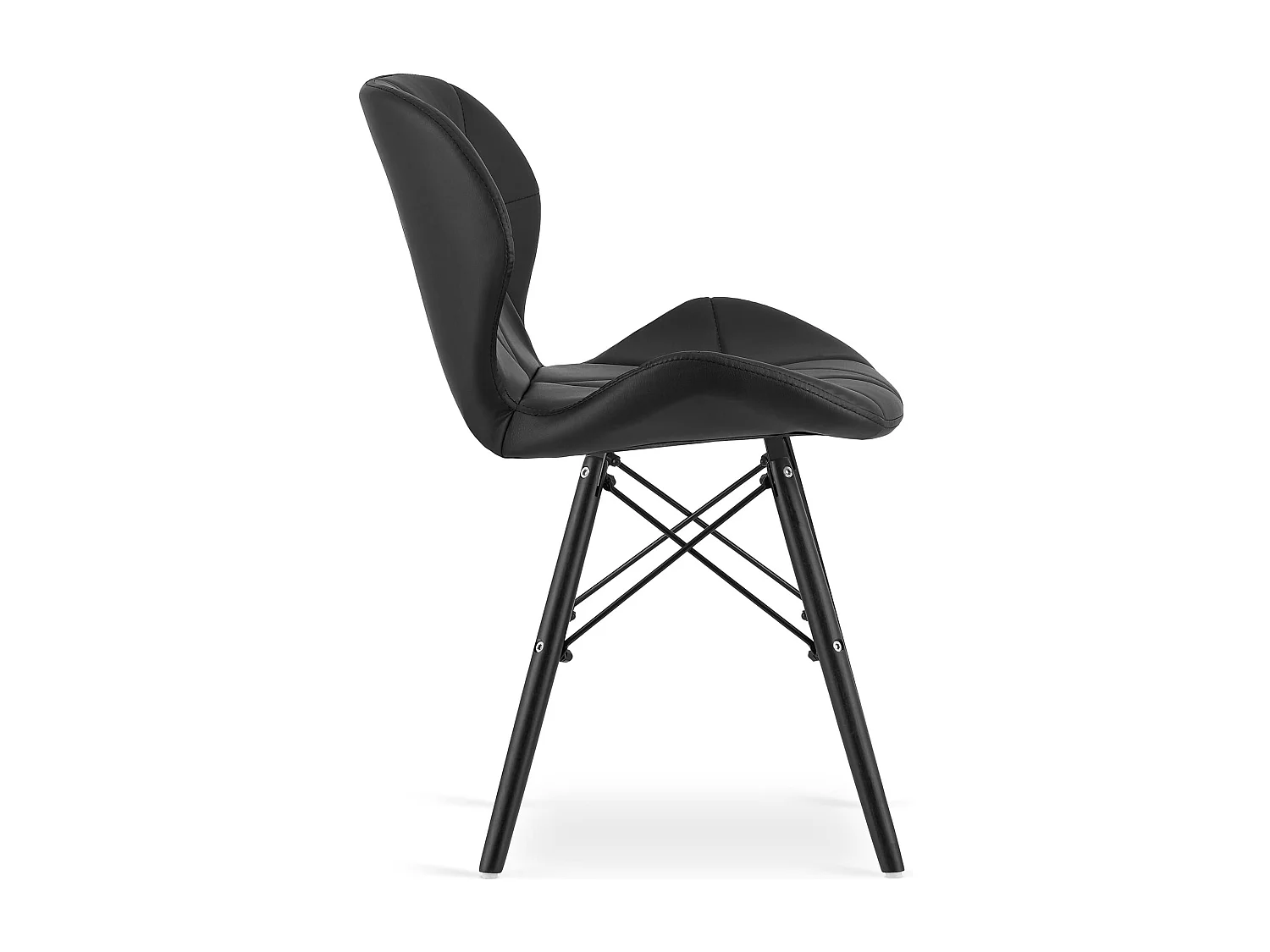 Chaise Valora WAKO en éco-cuir noir avec pieds noirs x4