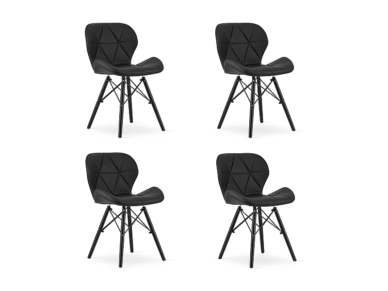 Cadeira Valora WAKO Eco-Leather Preta com Pernas Pretas x4