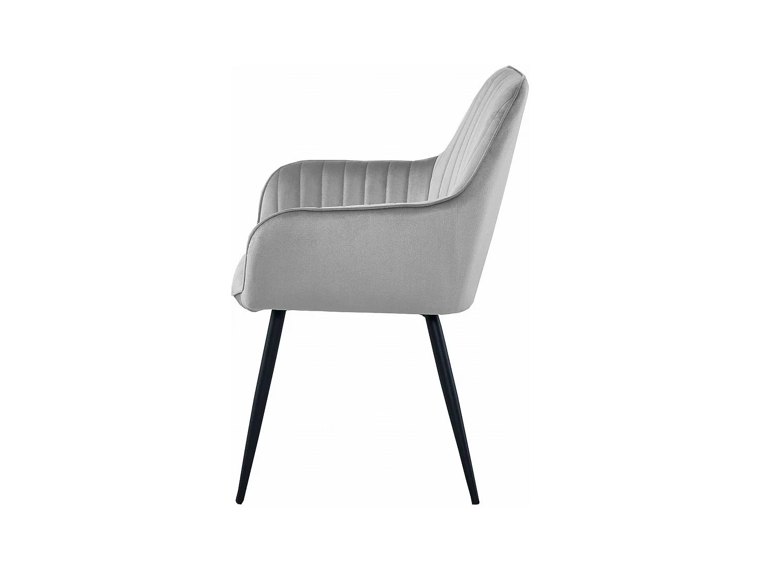Chaise de salle à manger Valora SELO – Velours gris argenté avec pieds noirs x1