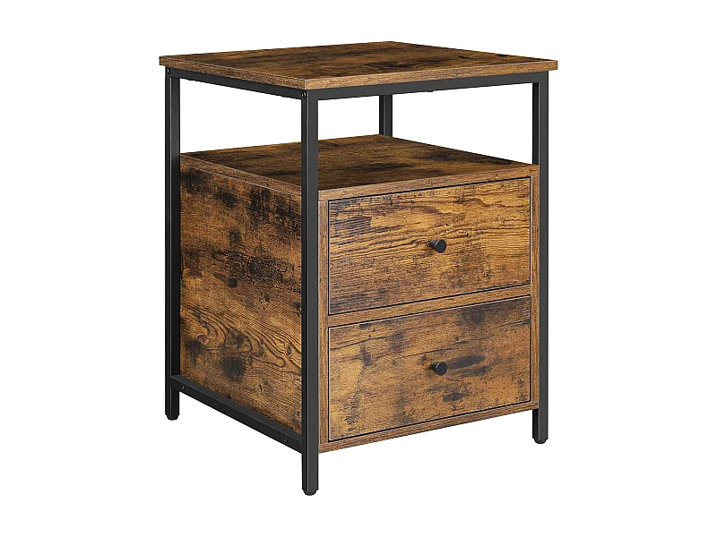 Szafka nocna Valora Rustic Brown z szufladami w stylu loft
