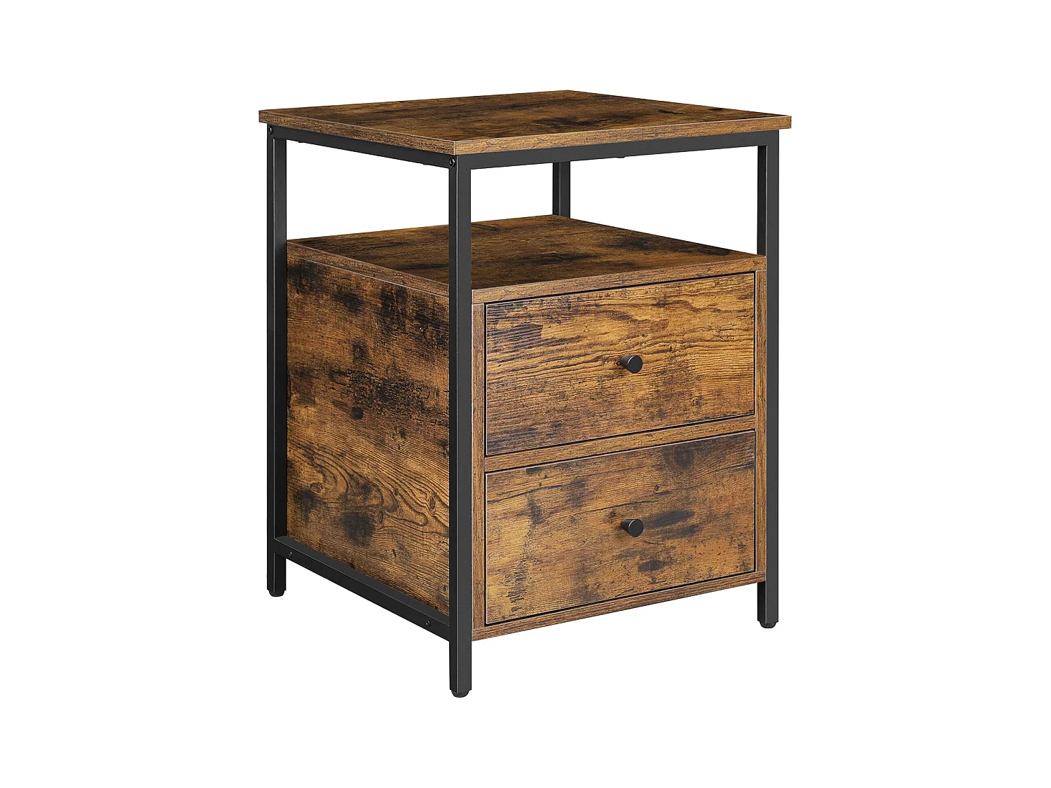 Valora Rustiek Bruin Nachtkastje met Laden Loft Stijl