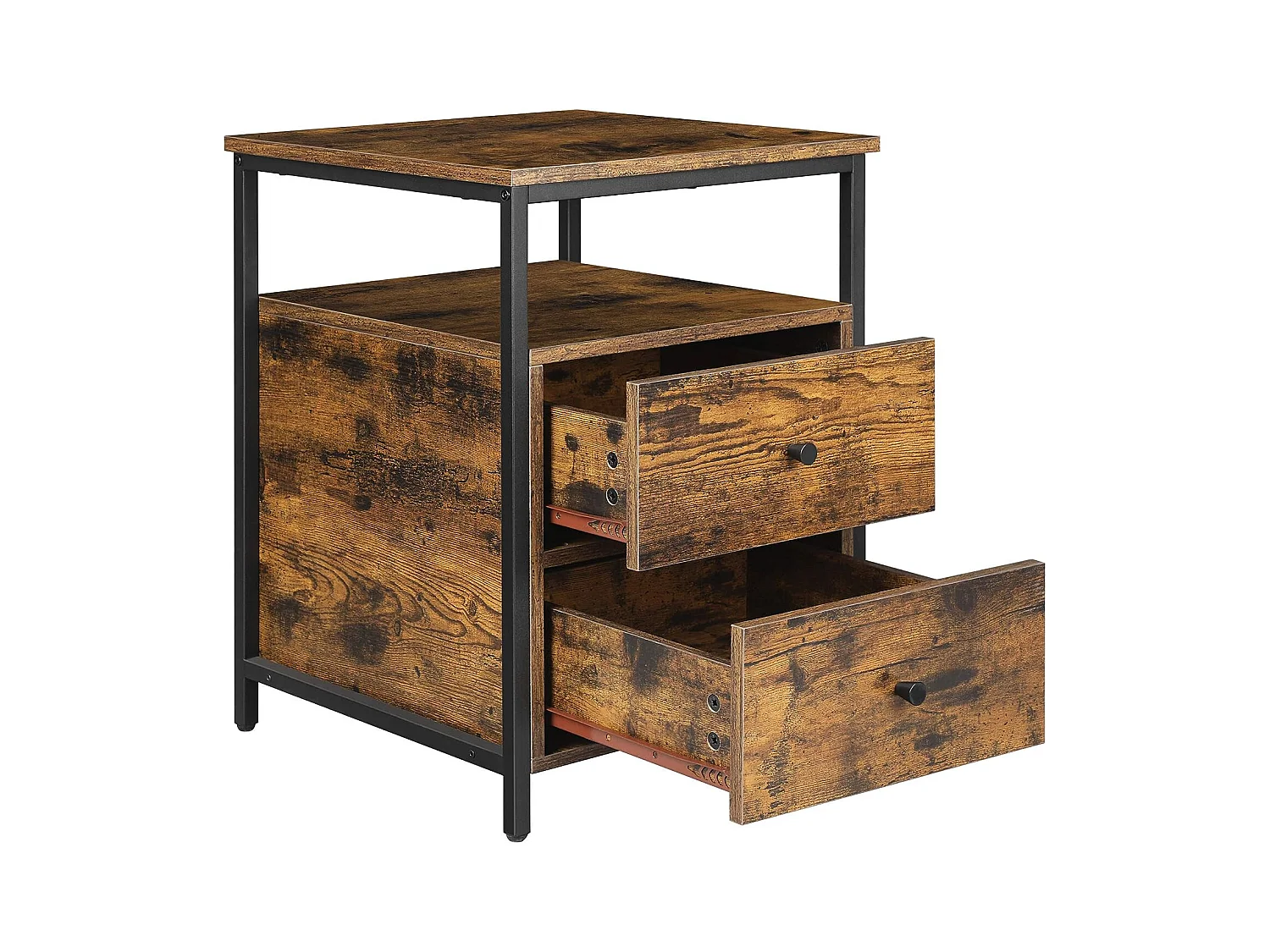 Valora Rustiek Bruin Nachtkastje met Laden Loft Stijl