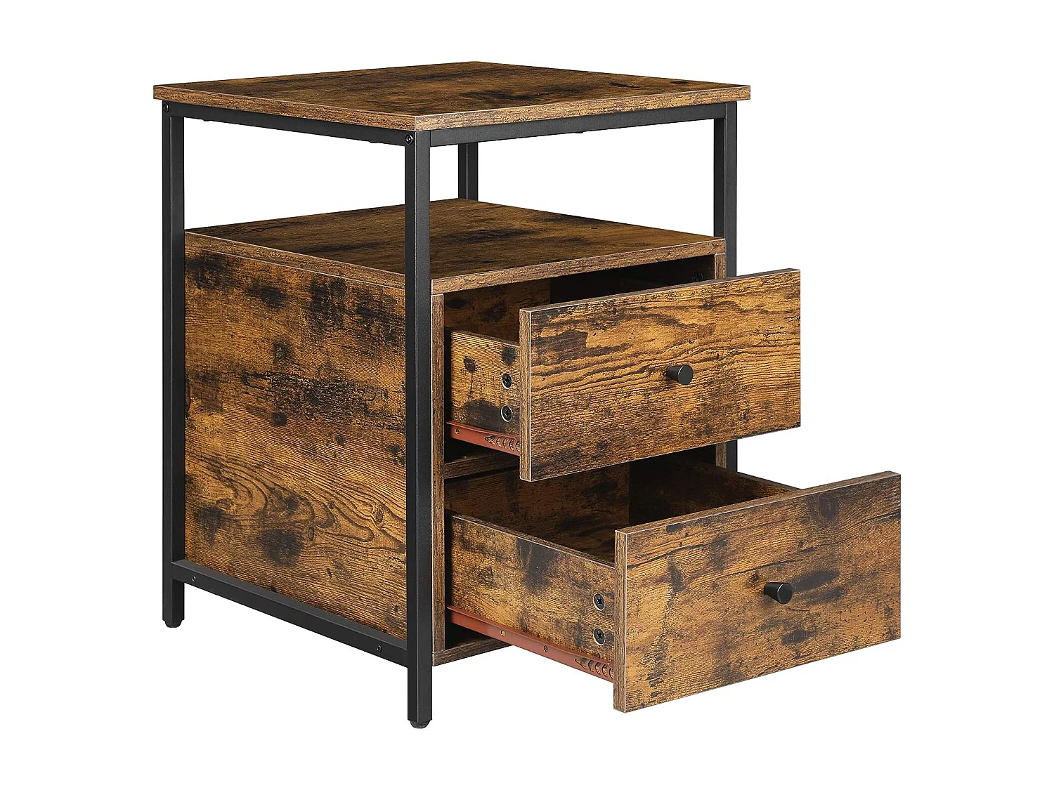 Valora Rustiek Bruin Nachtkastje met Laden Loft Stijl
