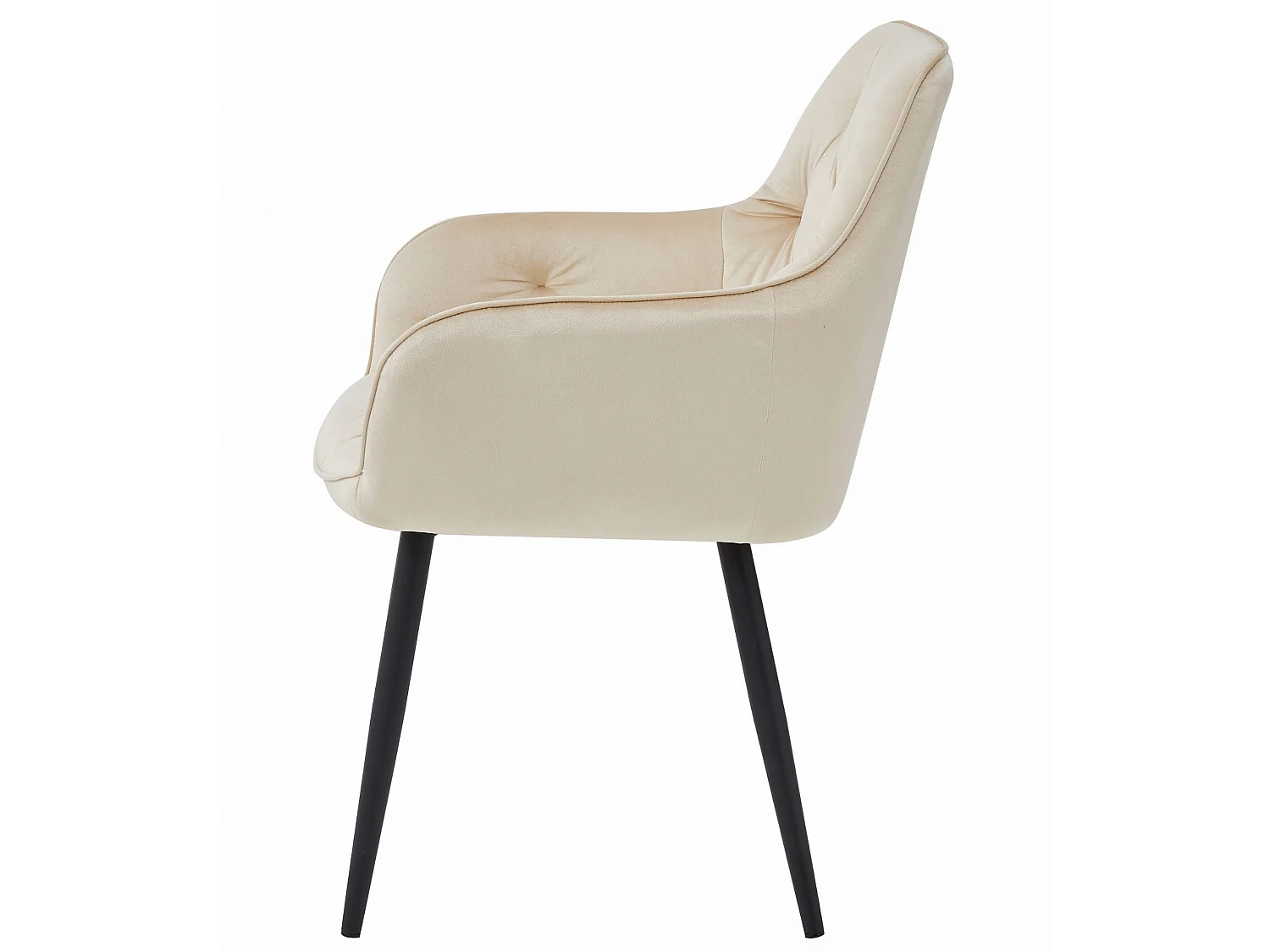 Valora LUKK eetkamerstoel – beige fluweel met zwarte poten x1
