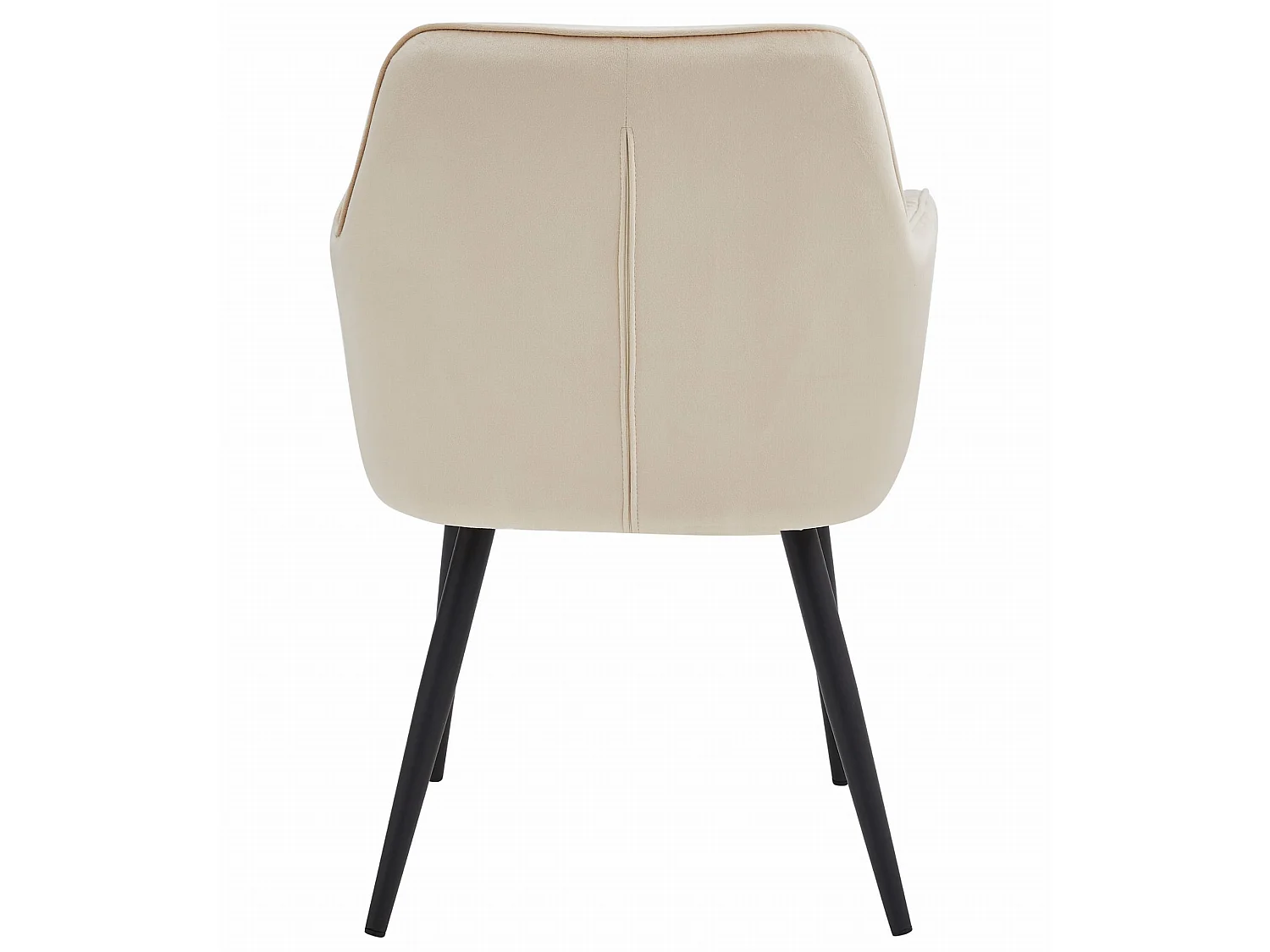 Valora LUKK eetkamerstoel – beige fluweel met zwarte poten x1