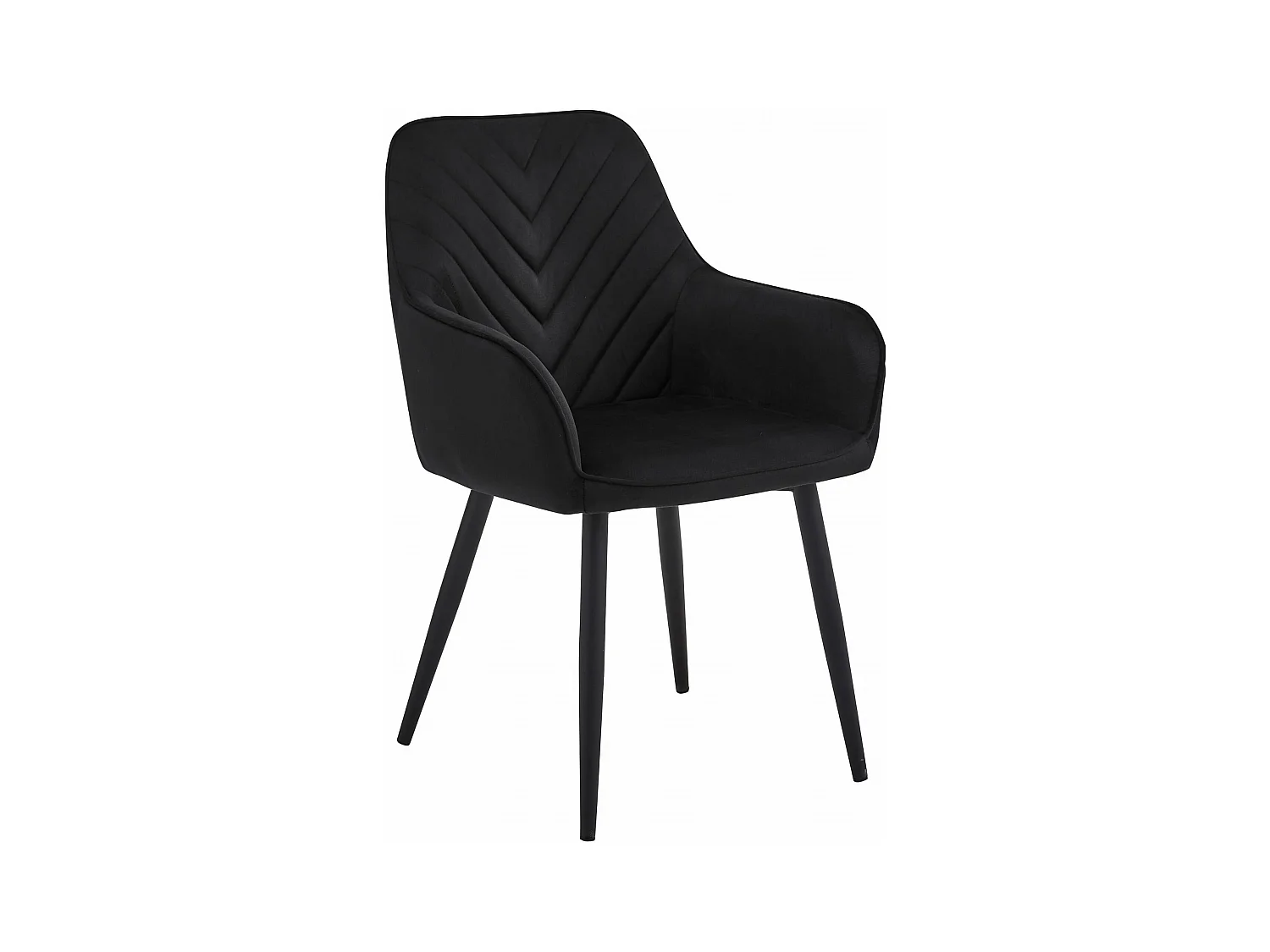 Chaise de salle à manger Valora WAAV – Velours noir avec pieds noirs x1