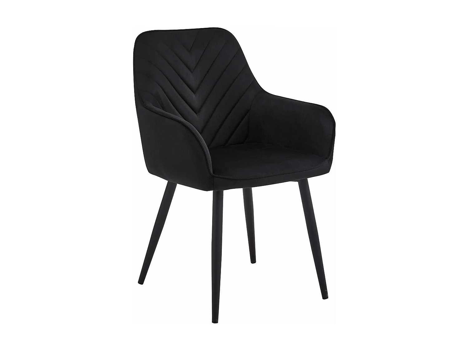 Chaise de salle à manger Valora WAAV – Velours noir avec pieds noirs x1