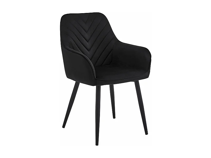 Chaise de salle à manger Valora WAAV – Velours noir avec pieds noirs x1