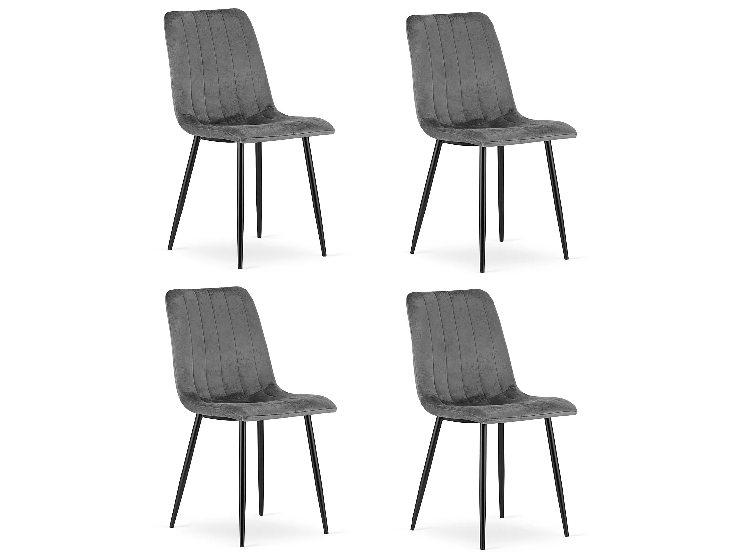 Valora JEWA Stoelen Donkergrijs Fluweel Set van 4 | duurzaam | comYERReerbaar
