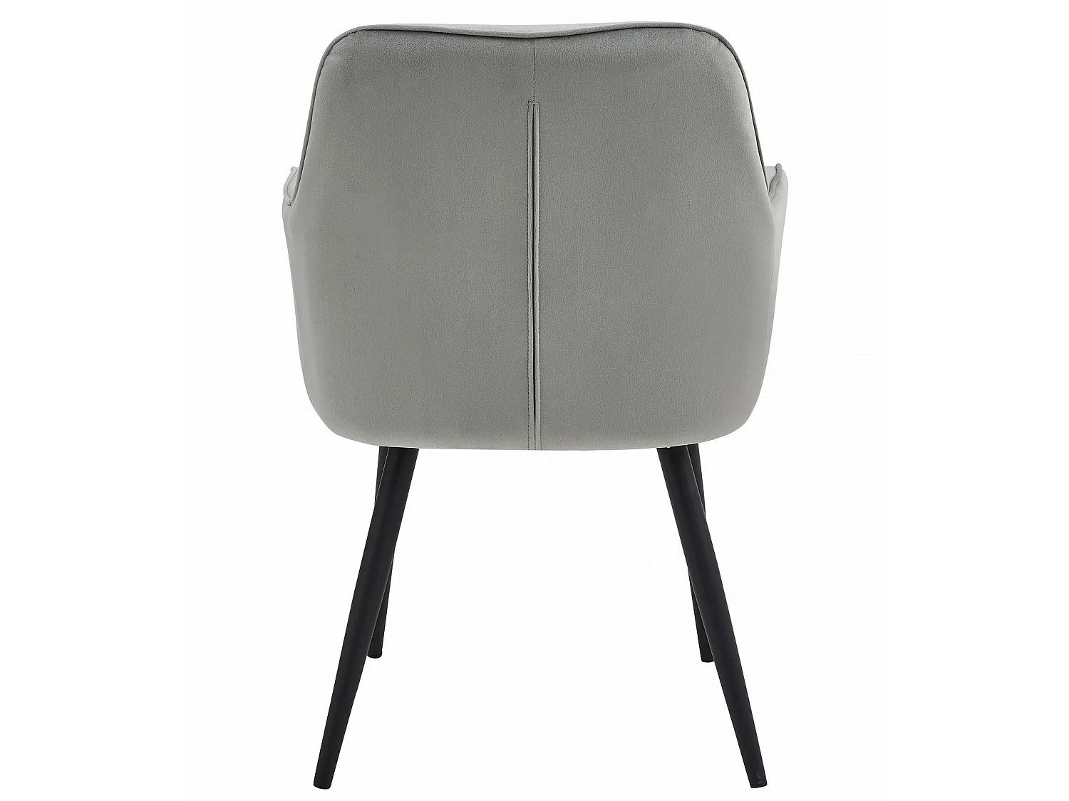 Chaise de salle à manger Valora LUKK – Velours gris argenté avec pieds noirs x 1