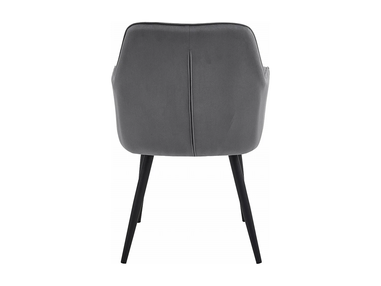 Chaise de salle à manger Valora LUKK – Velours gris foncé avec pieds noirs x 1