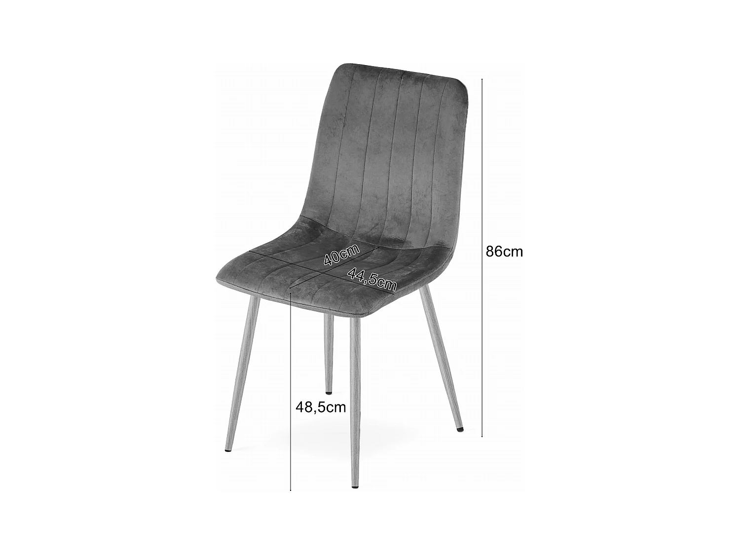 Chaise Valora JEWA – Assise en velours noir et pieds couleur bois x1