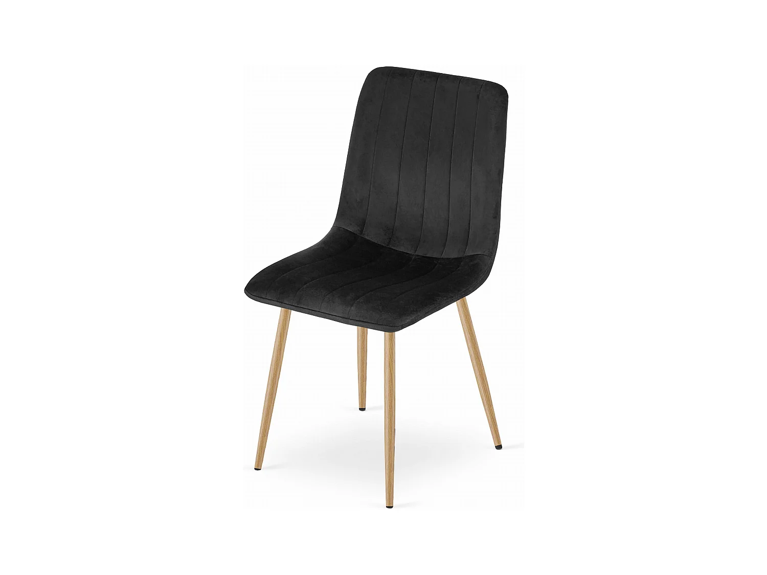 Chaise Valora JEWA – Assise en velours noir et pieds couleur bois x1