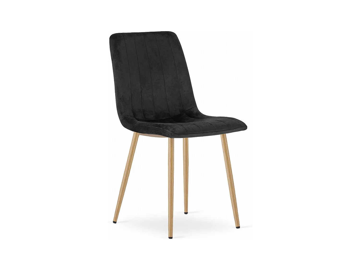 Sedia Valora JEWA – Seduta in velluto nero con gambe color legno x1