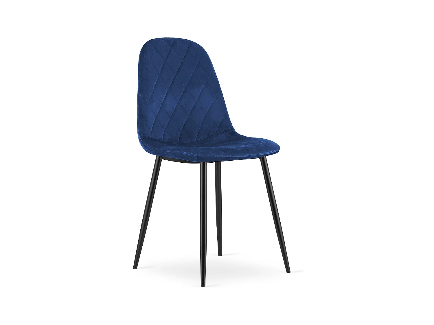 Chaise Valora DAPI en velours bleu marine avec pieds en métal x1