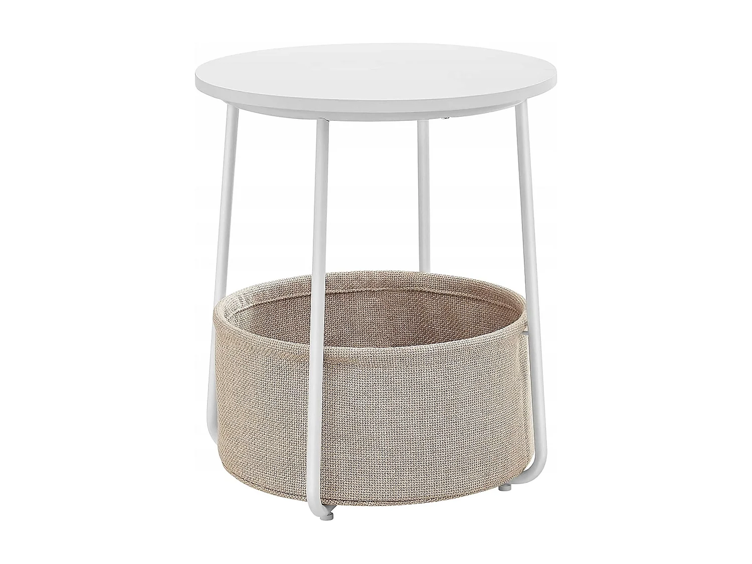 Valora Ronde Salontafel met Mand Wit