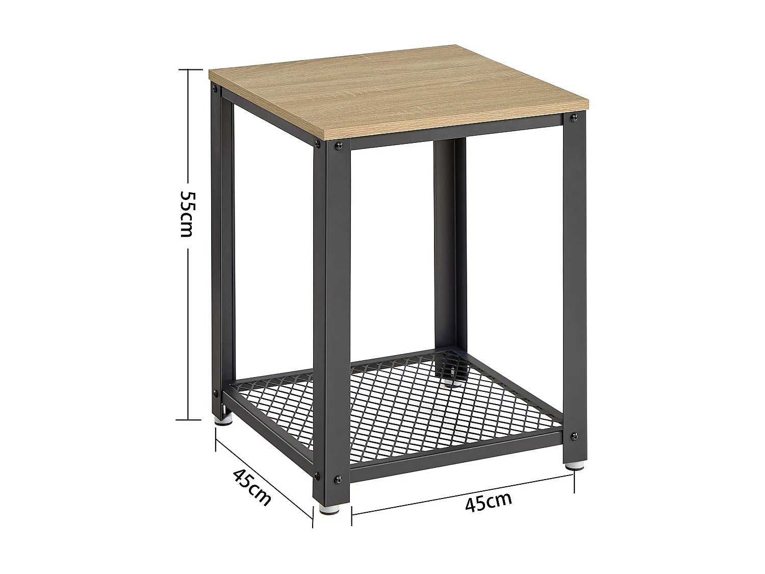 Table basse/table de chevet Valora – Chêne Sonoma avec cadre noir