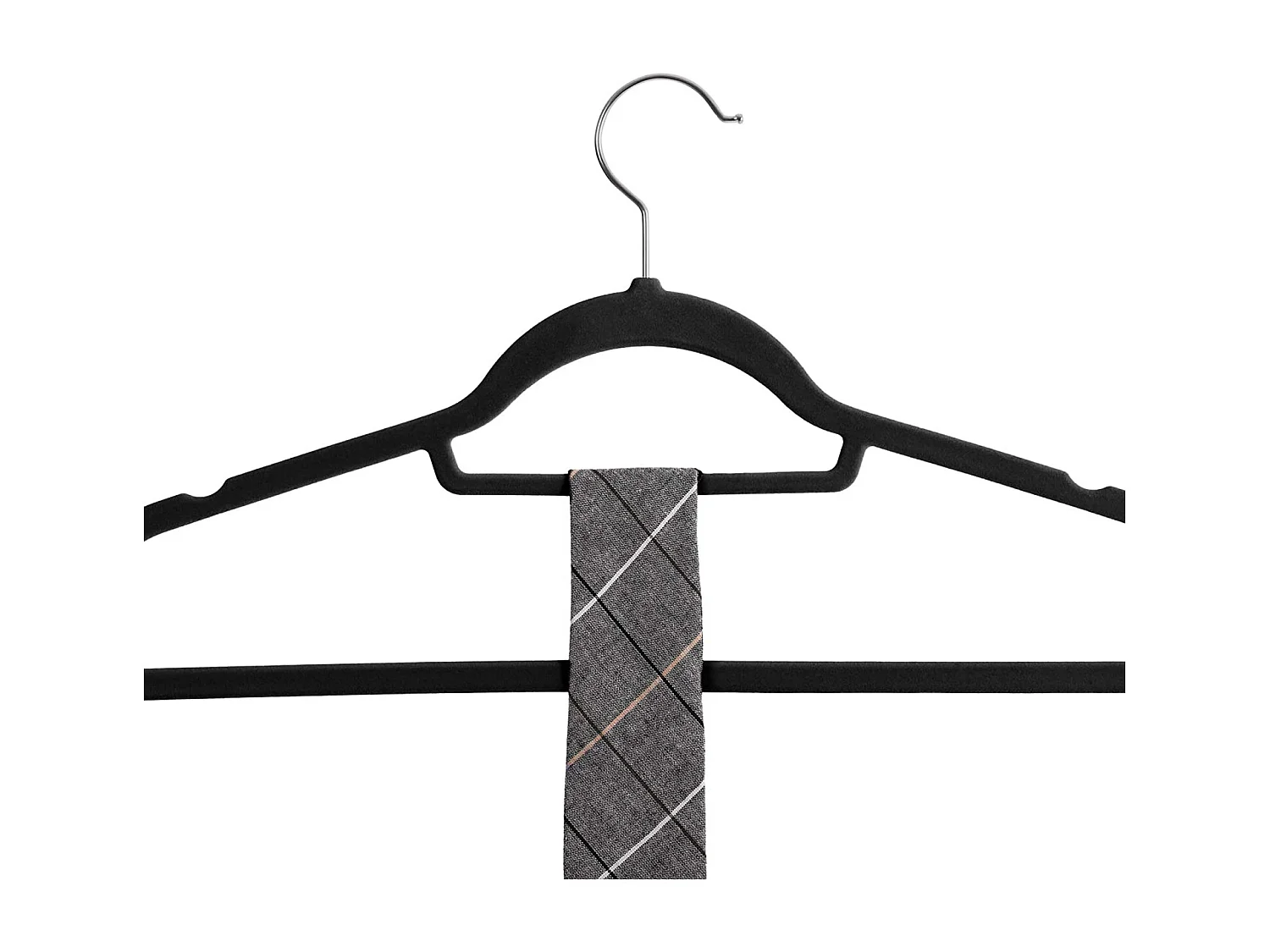 Cintres en velours noir Valora 50 pièces avec crochets rotatifs