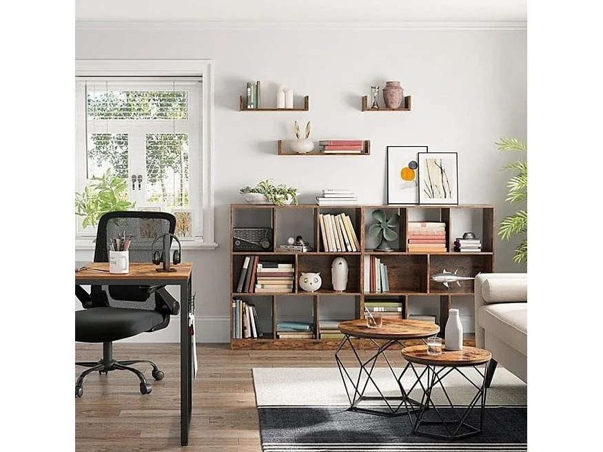 Tables basses Valora rustiques marron x2 cadre acier style loft