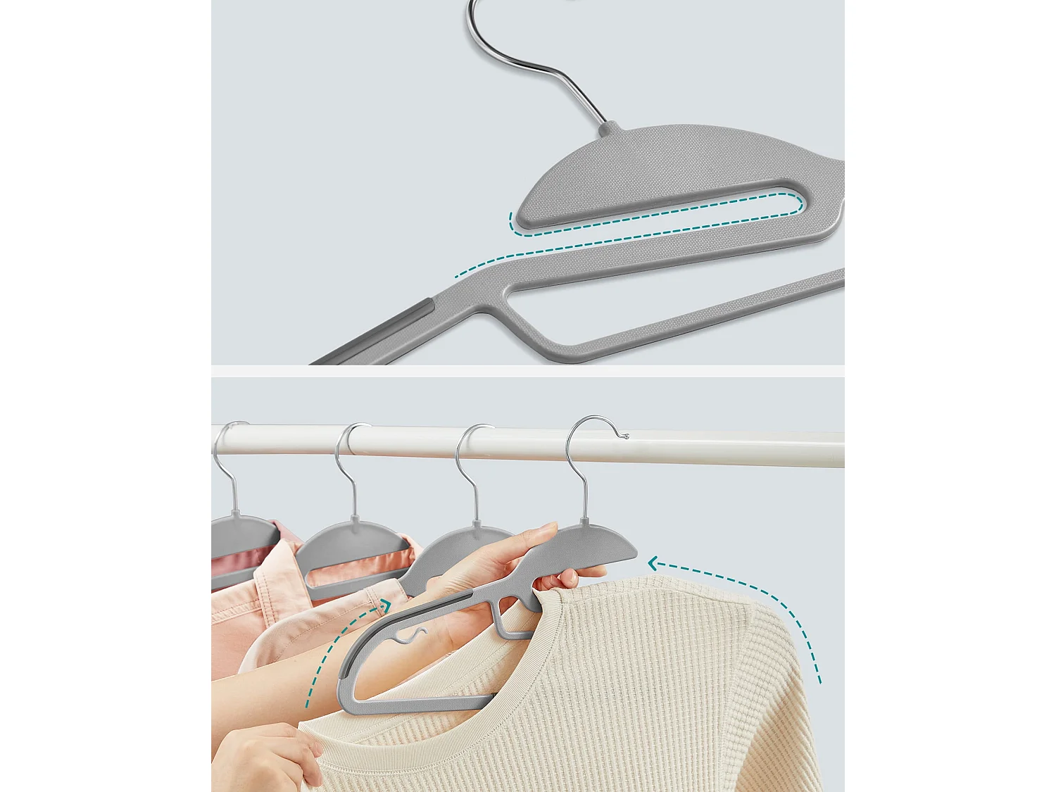 Ensemble de cintres Valora PlDAPIc 20 pièces avec crochet rotatif à 360°