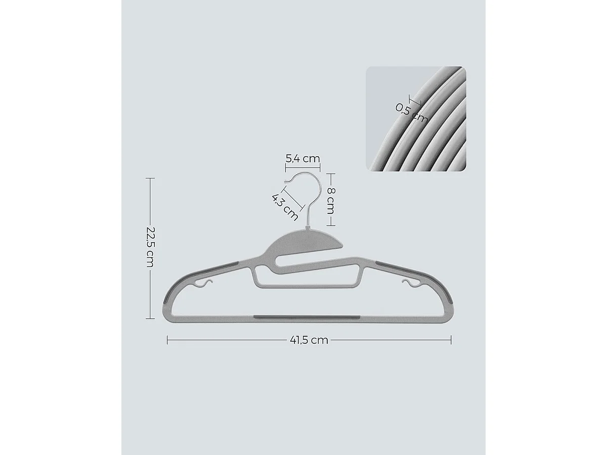 Ensemble de cintres Valora PlDAPIc 20 pièces avec crochet rotatif à 360°