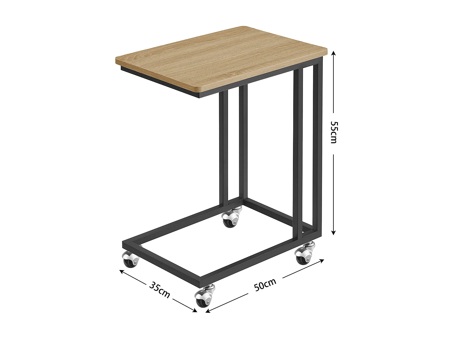 Table basse Valora à roulettes – Design compact en chêne Sonoma