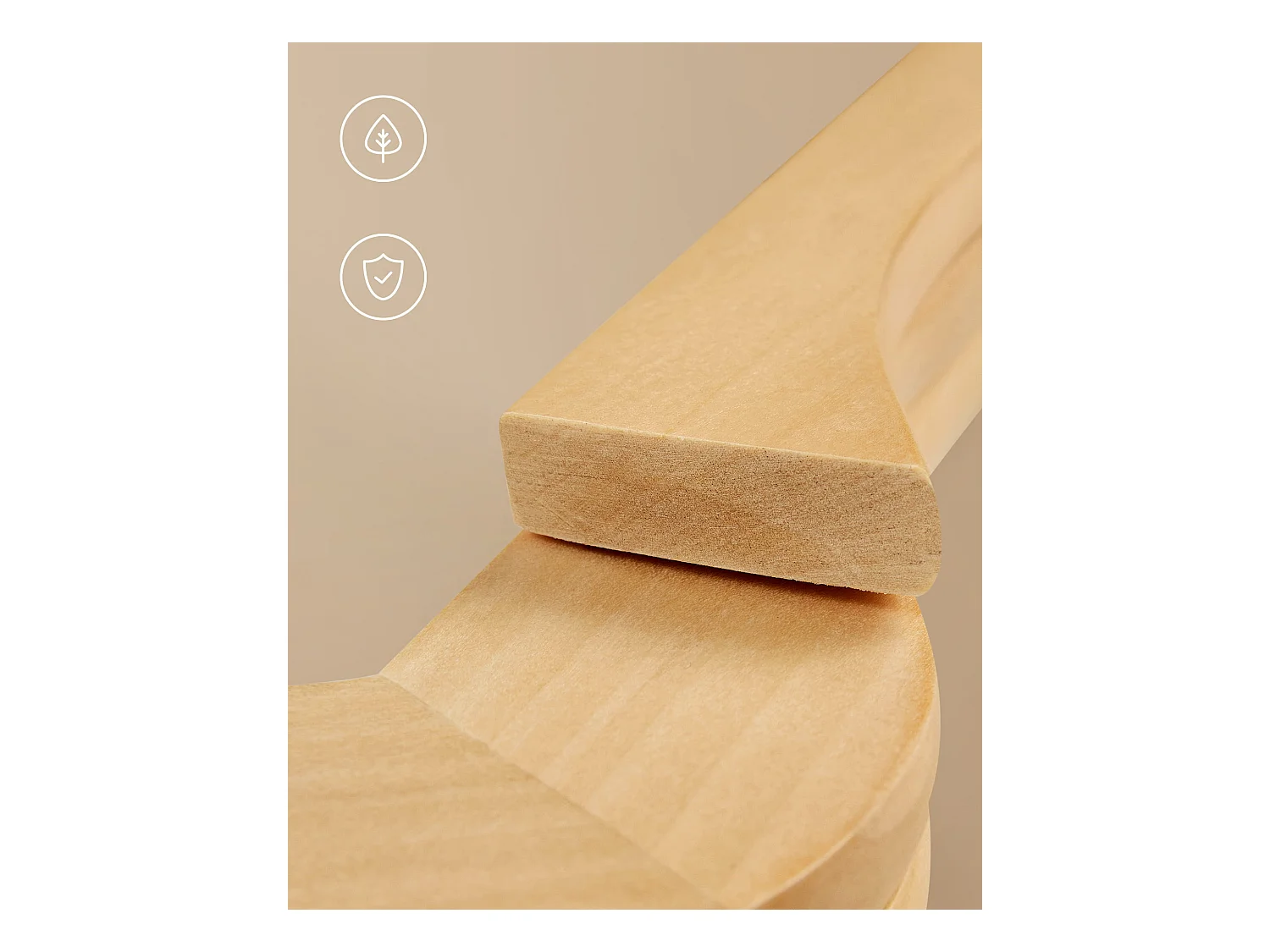 Lot de 20 cintres en bois d'érable naturel avec crochets rotatifs Valora