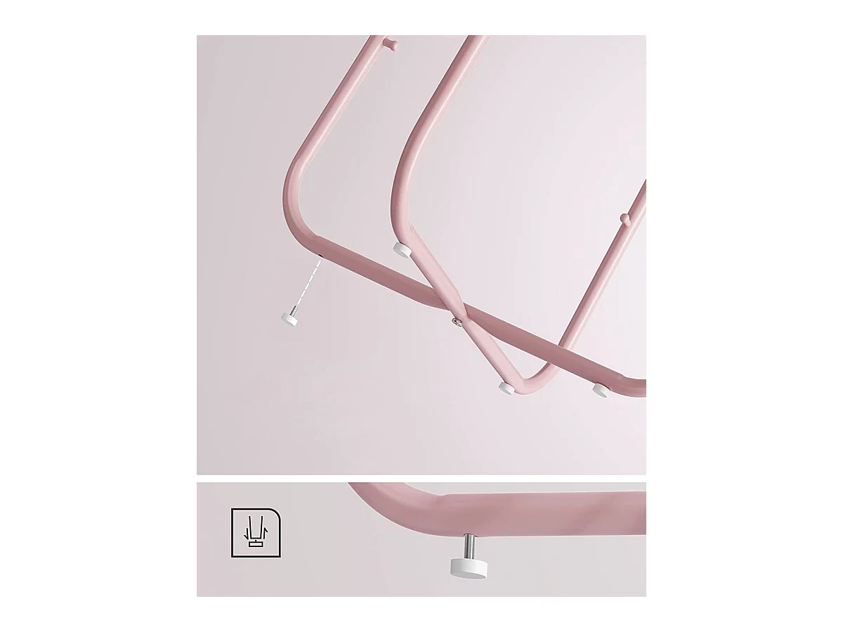 Table d'appoint ronde Valora avec panier | Rose | Table de chevet