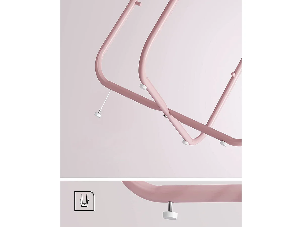 Table d'appoint ronde Valora avec panier | Rose | Table de chevet