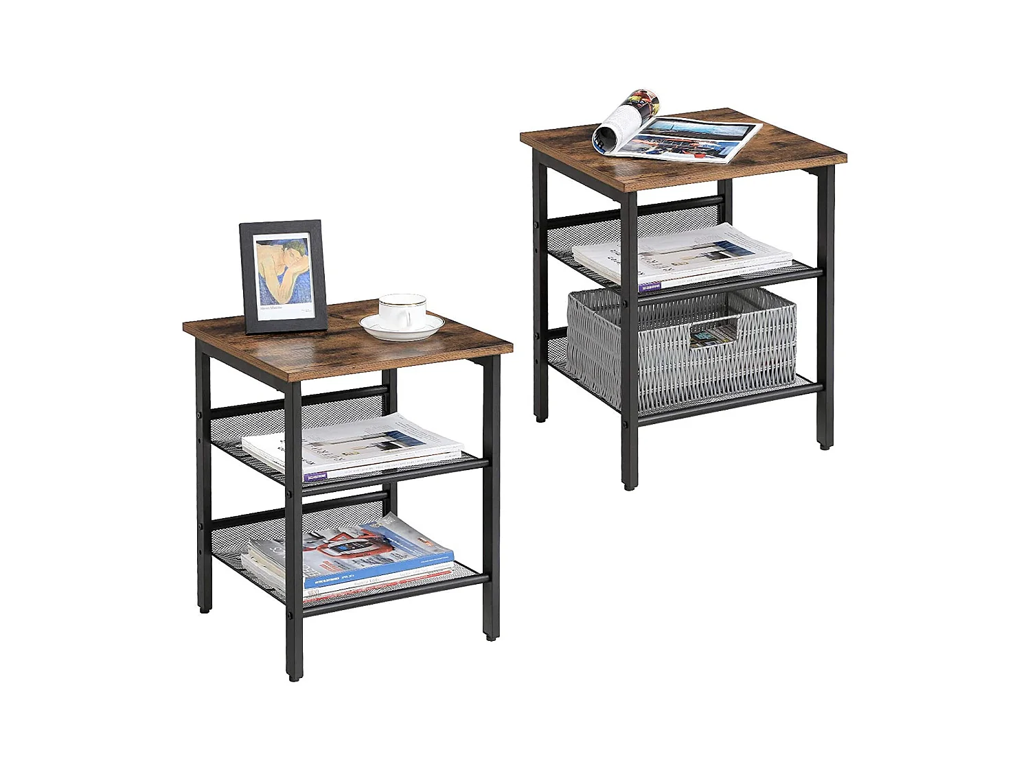 Ensemble table basse et table de chevet rustique 2 pièces Valora