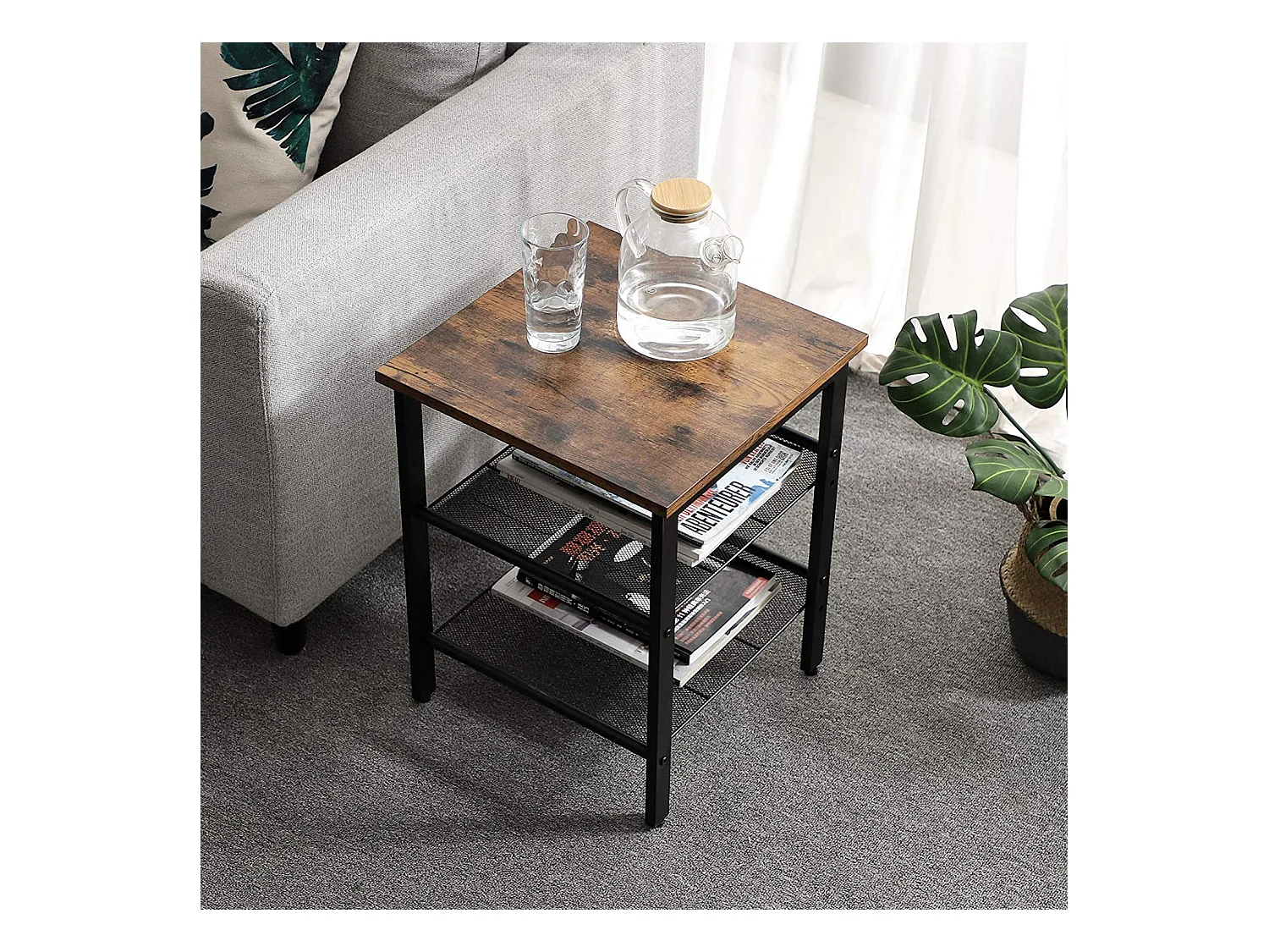 Ensemble table basse et table de chevet rustique 2 pièces Valora