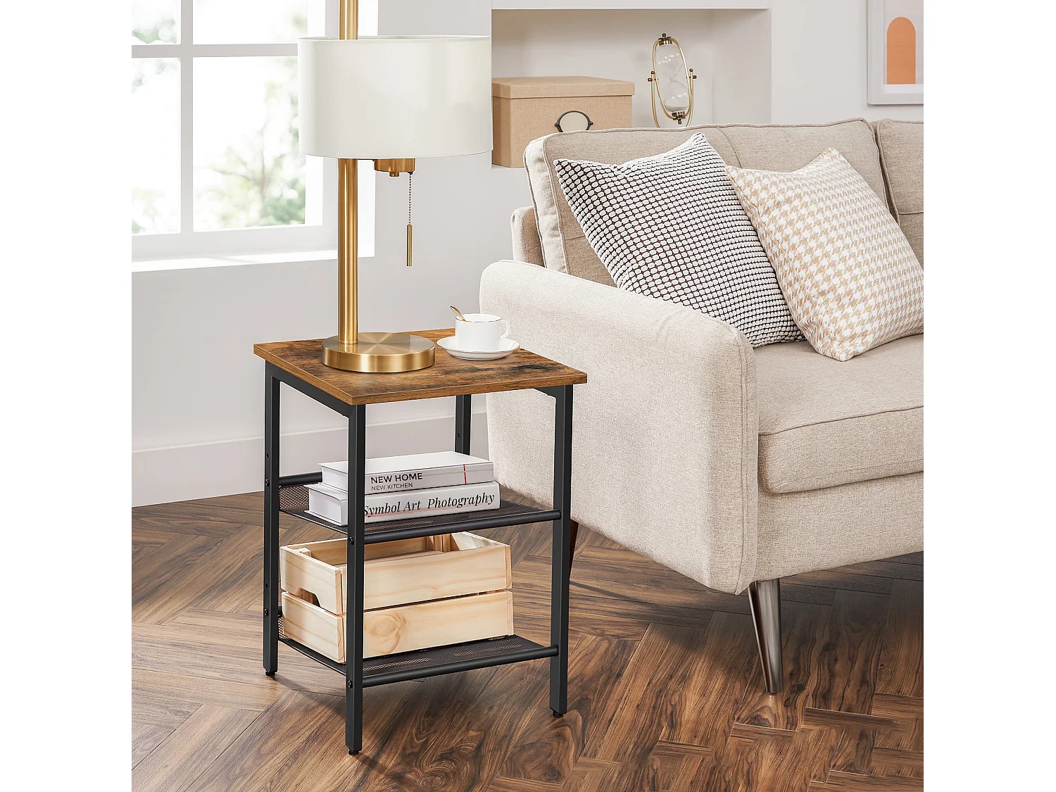 Ensemble table basse et table de chevet rustique 2 pièces Valora