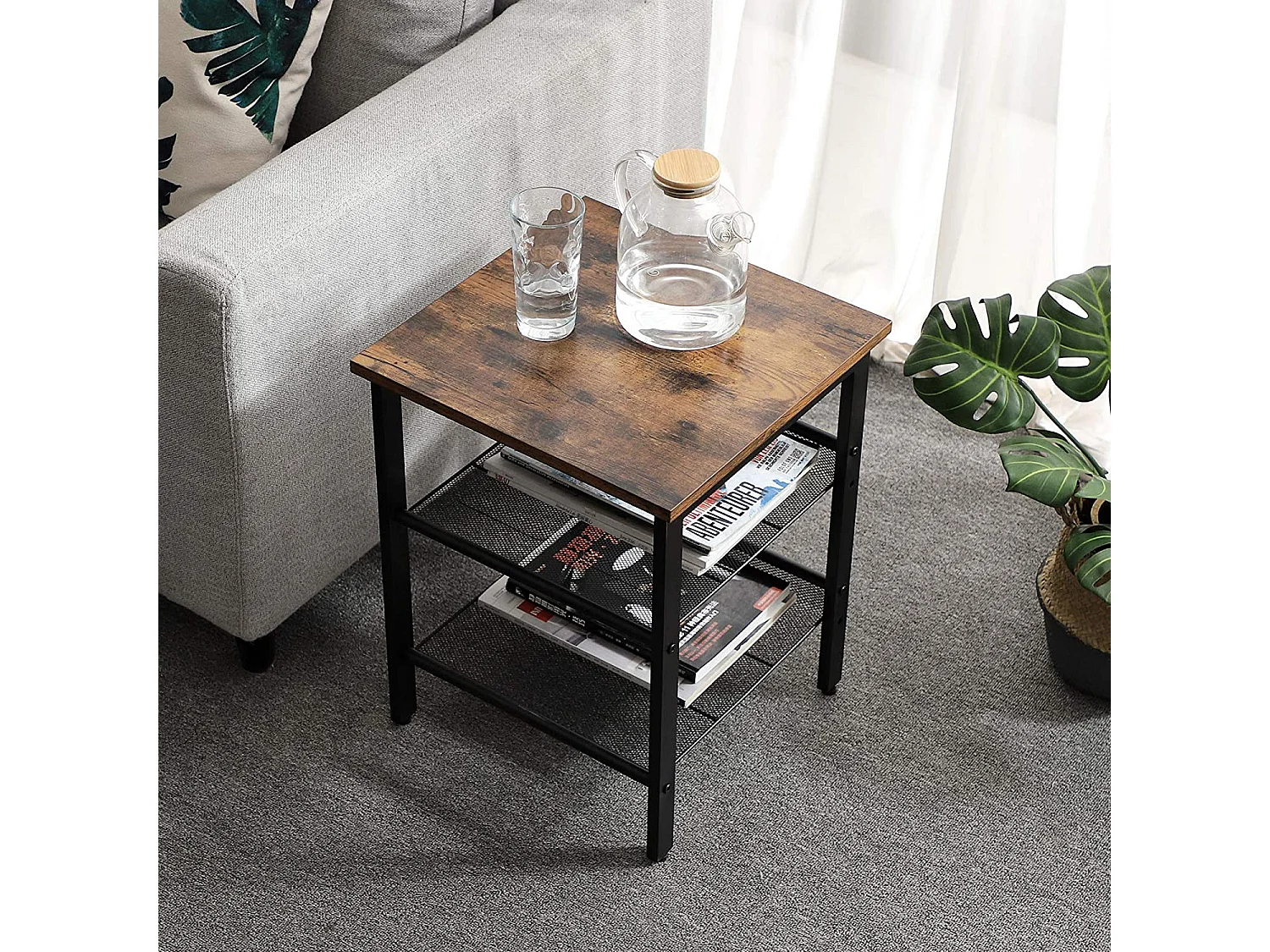 Ensemble table basse et table de chevet rustique 2 pièces Valora