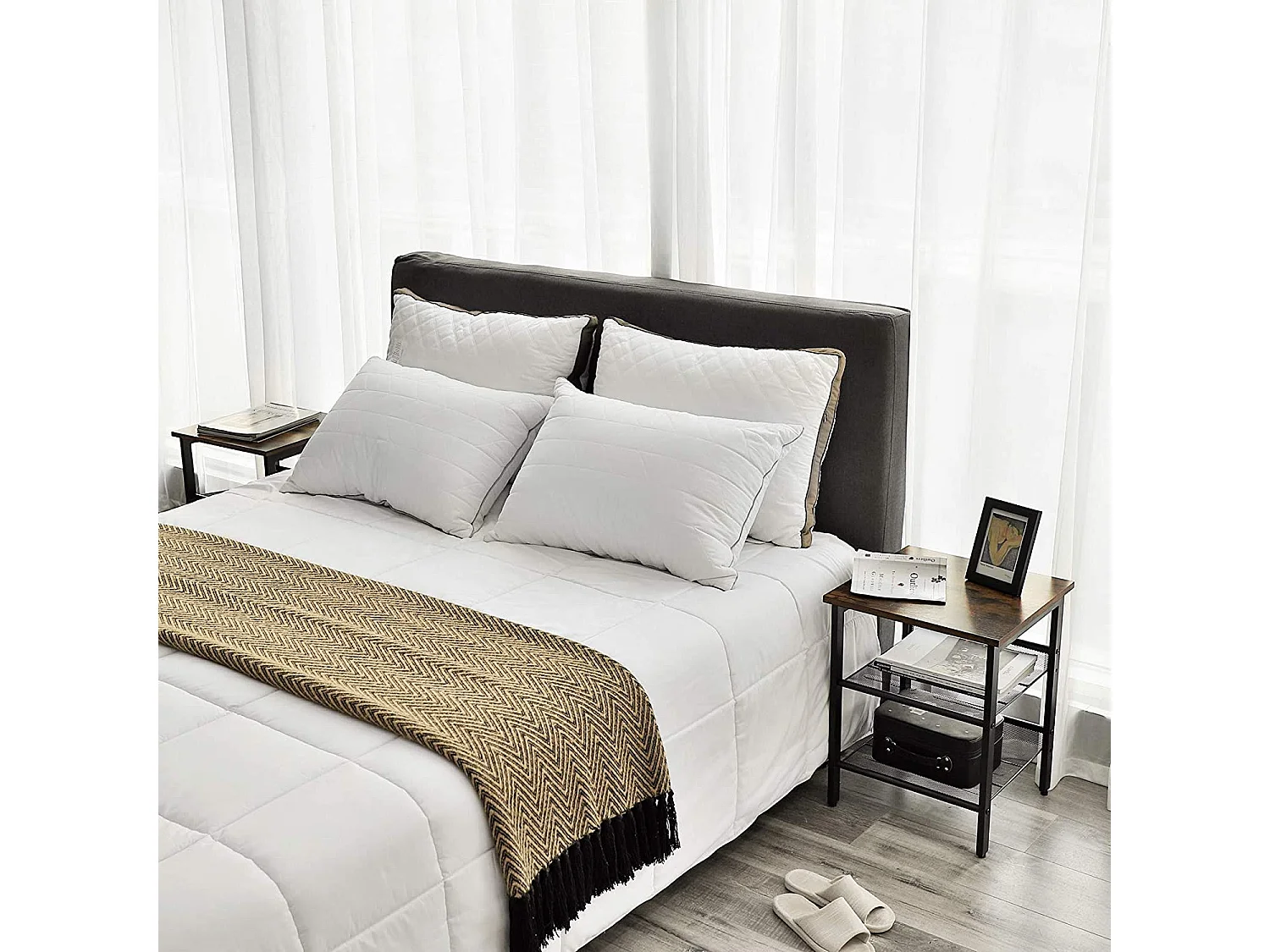 Ensemble table basse et table de chevet rustique 2 pièces Valora