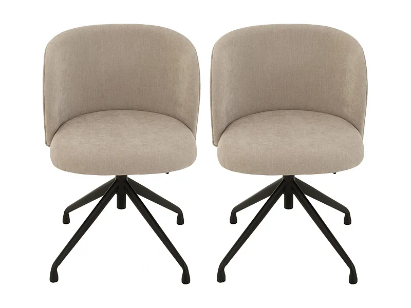 Chaises pivotantes réglables en hauteur en tissu (lot de 2) - MIA
