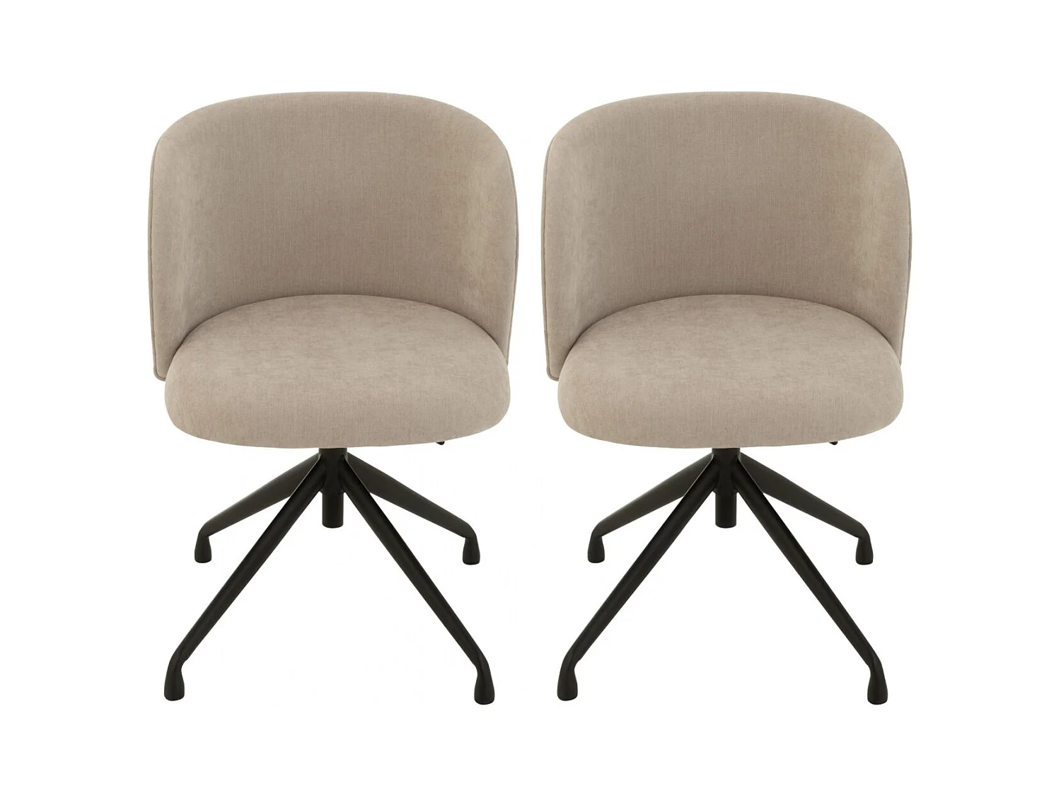 Chaises pivotantes réglables en hauteur en tissu (lot de 2) - MIA
