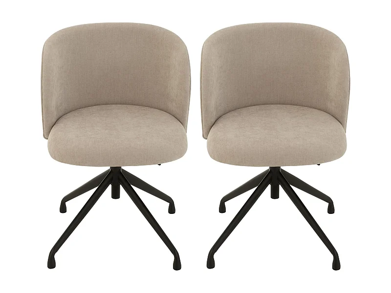 Chaises pivotantes réglables en hauteur en tissu (lot de 2) - MIA