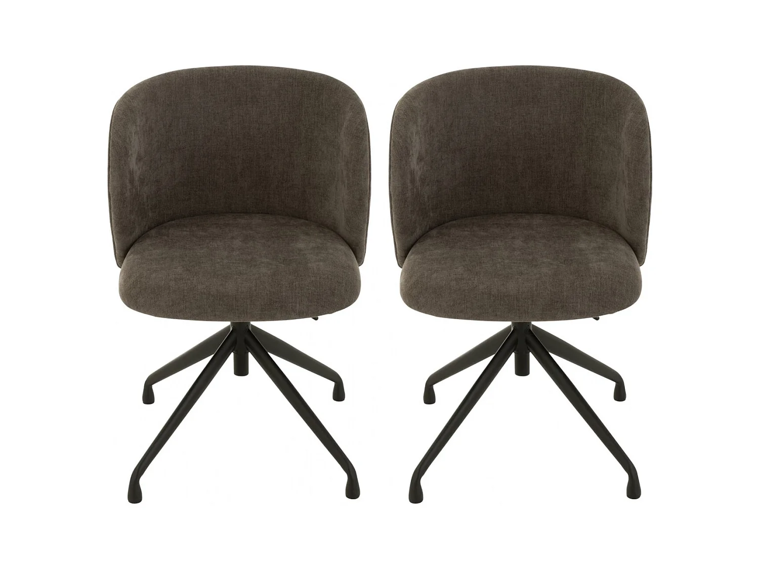 Chaises pivotantes réglables en hauteur en tissu (lot de 2) - MIA