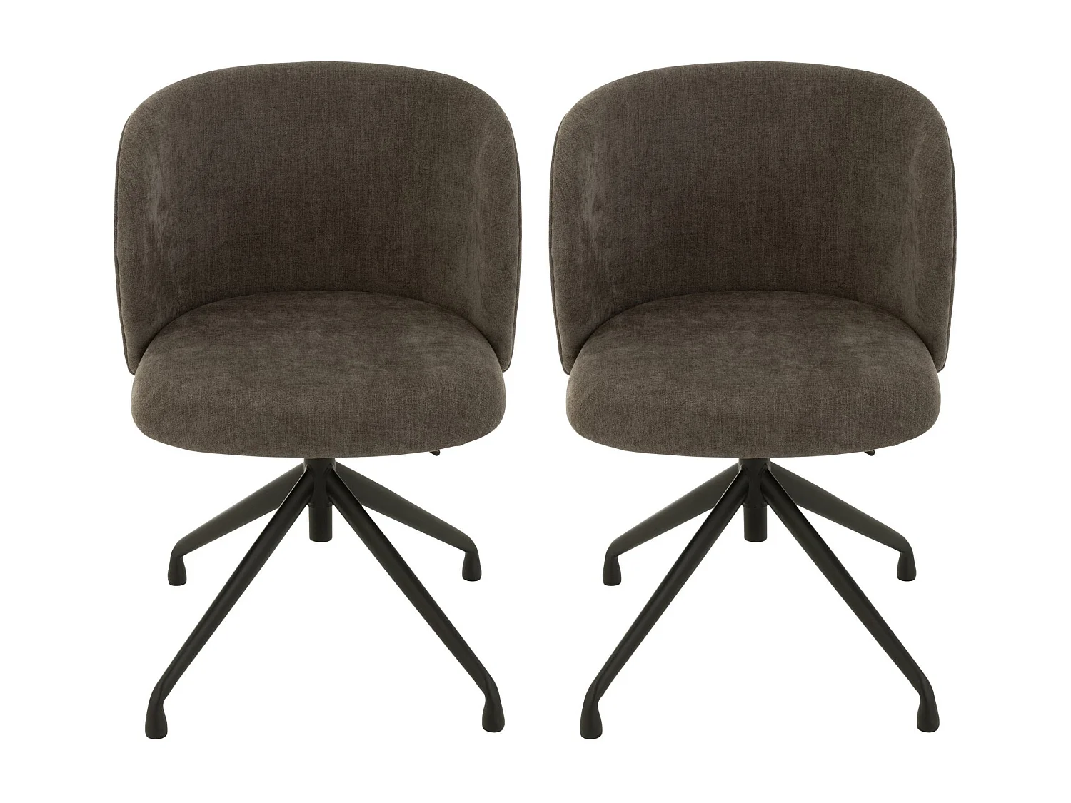 Chaises pivotantes réglables en hauteur en tissu (lot de 2) - MIA