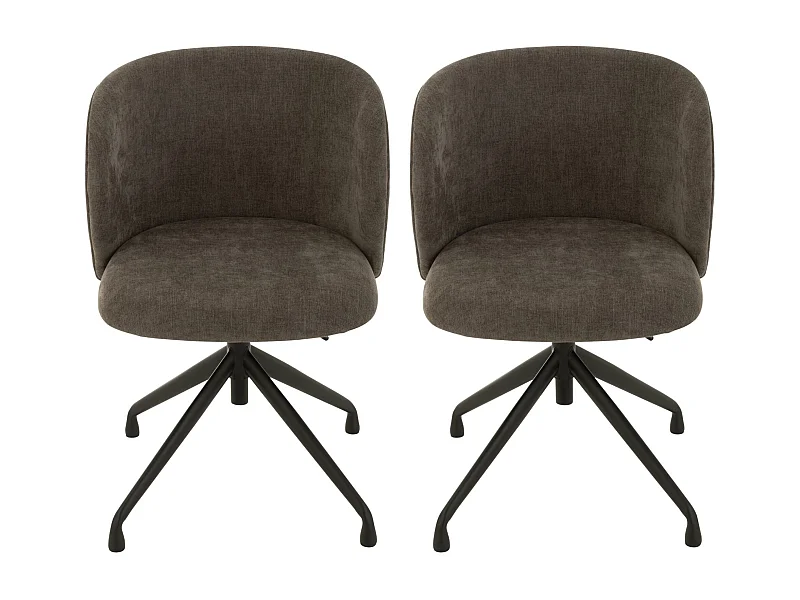 Chaises pivotantes réglables en hauteur en tissu (lot de 2) - MIA