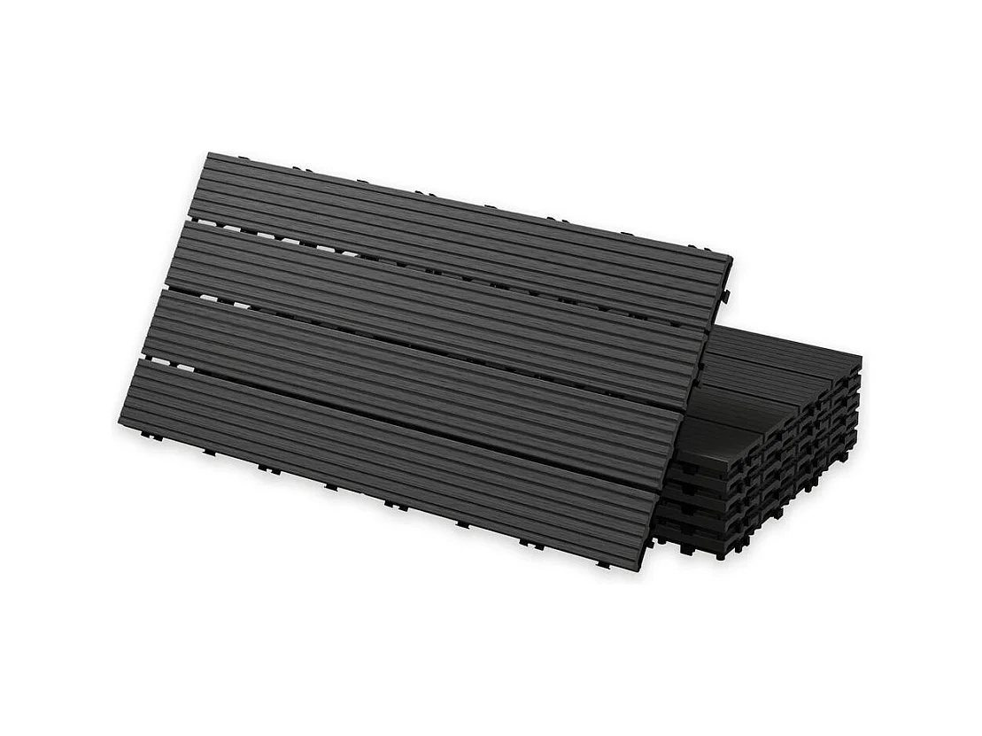 Baldosas de exterior – madera composite WPC, antideslizantes, set de 6 (1.08 m²) – Yoevu